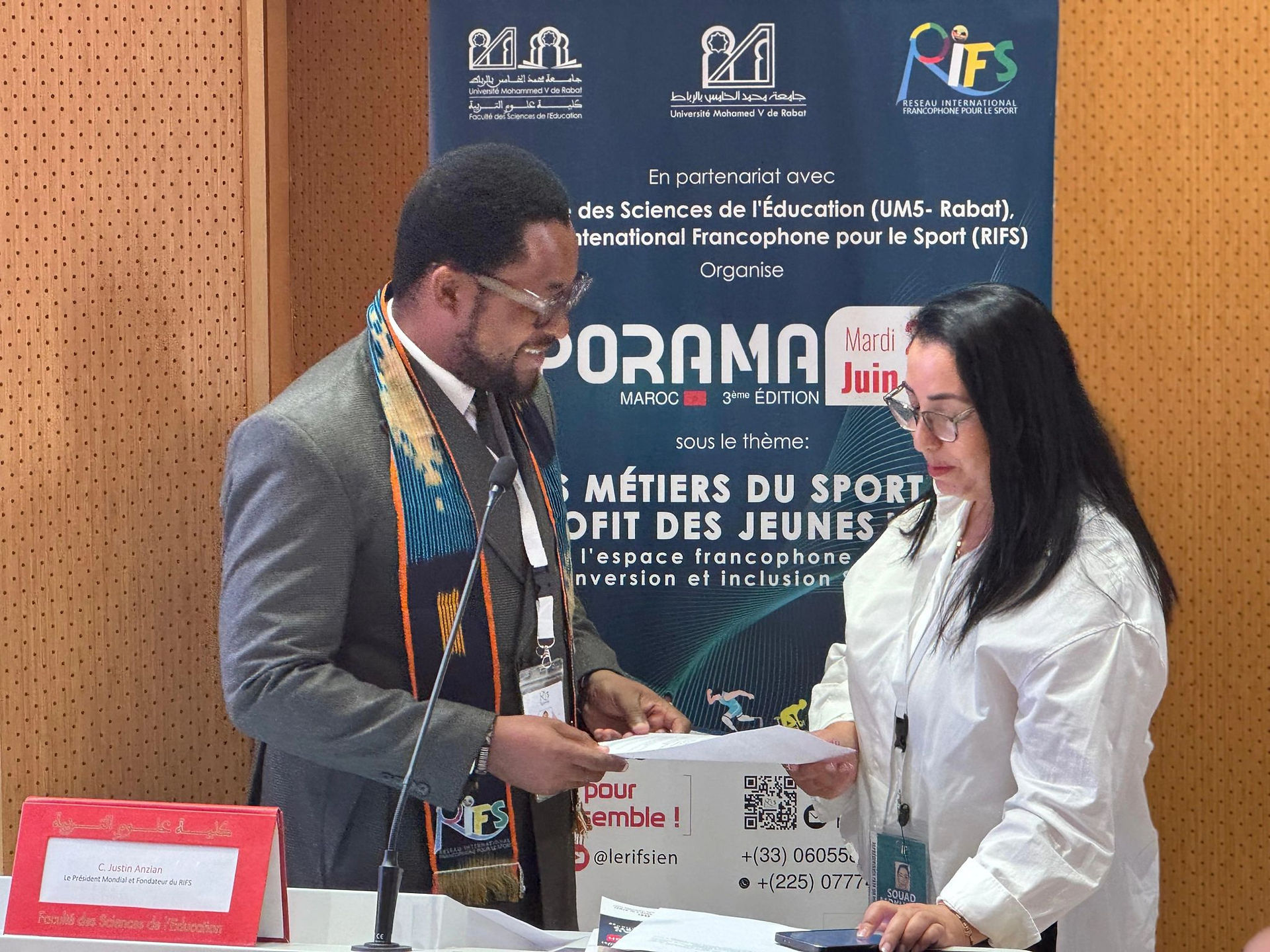 Le Présent Mondial du RIFS et la Représente pays au Maroc lors de l'investiture