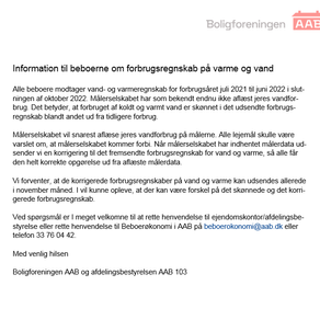Information om varmeregnskab