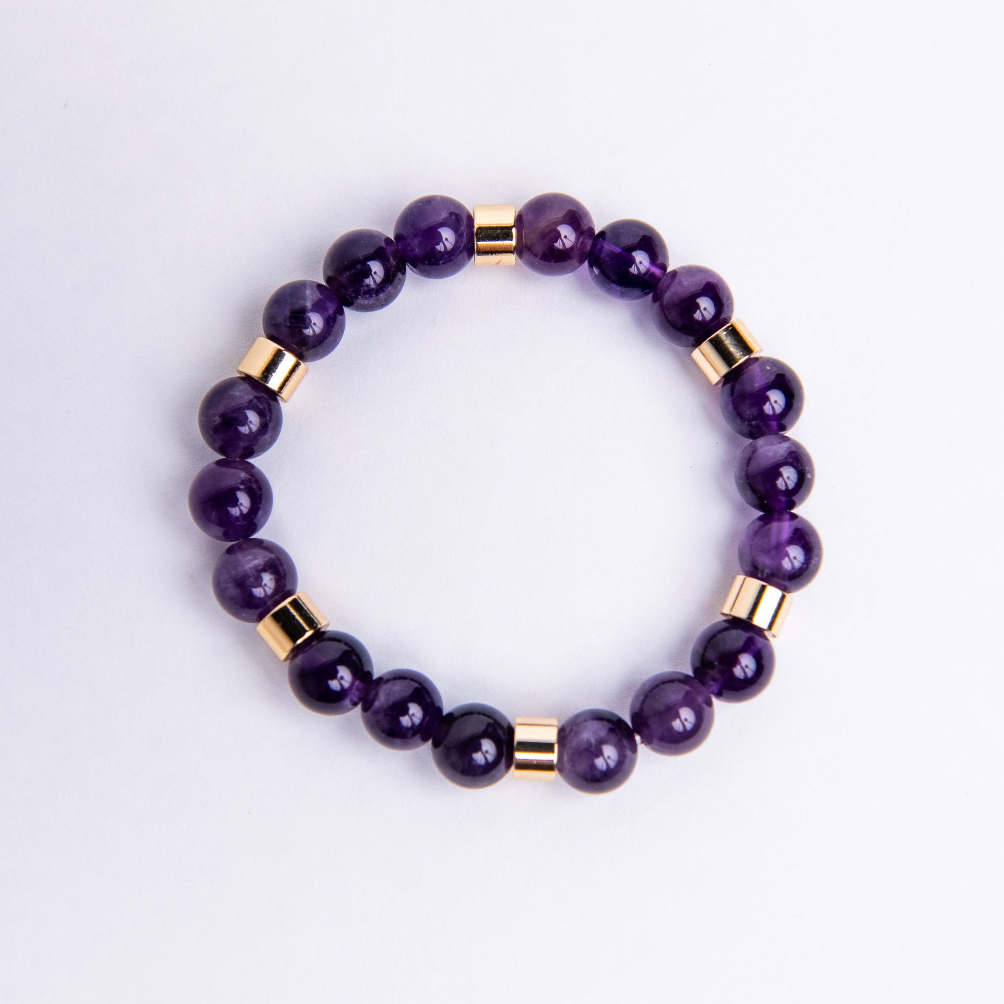 Amethyst Gold Plated 8mm Bead