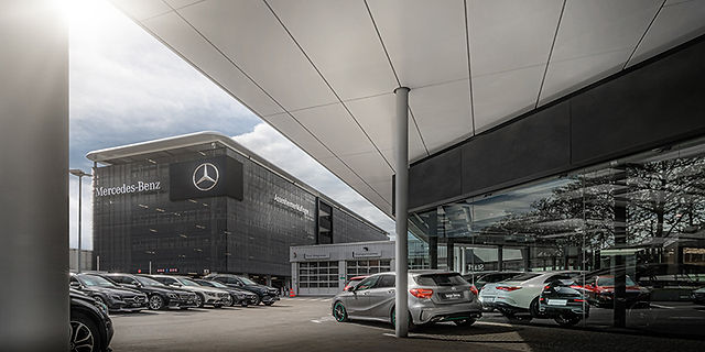Mercedes Assenheimer Aluform Verarbeitung von Verbundplatten Alu Fassade Alucobond Fassaden aus Metall