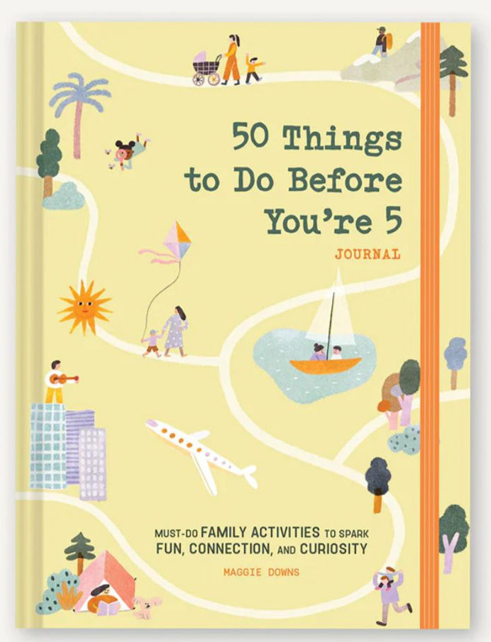 book cover with cartoon cars driving on a cartoon road 50 things to do before you're 5