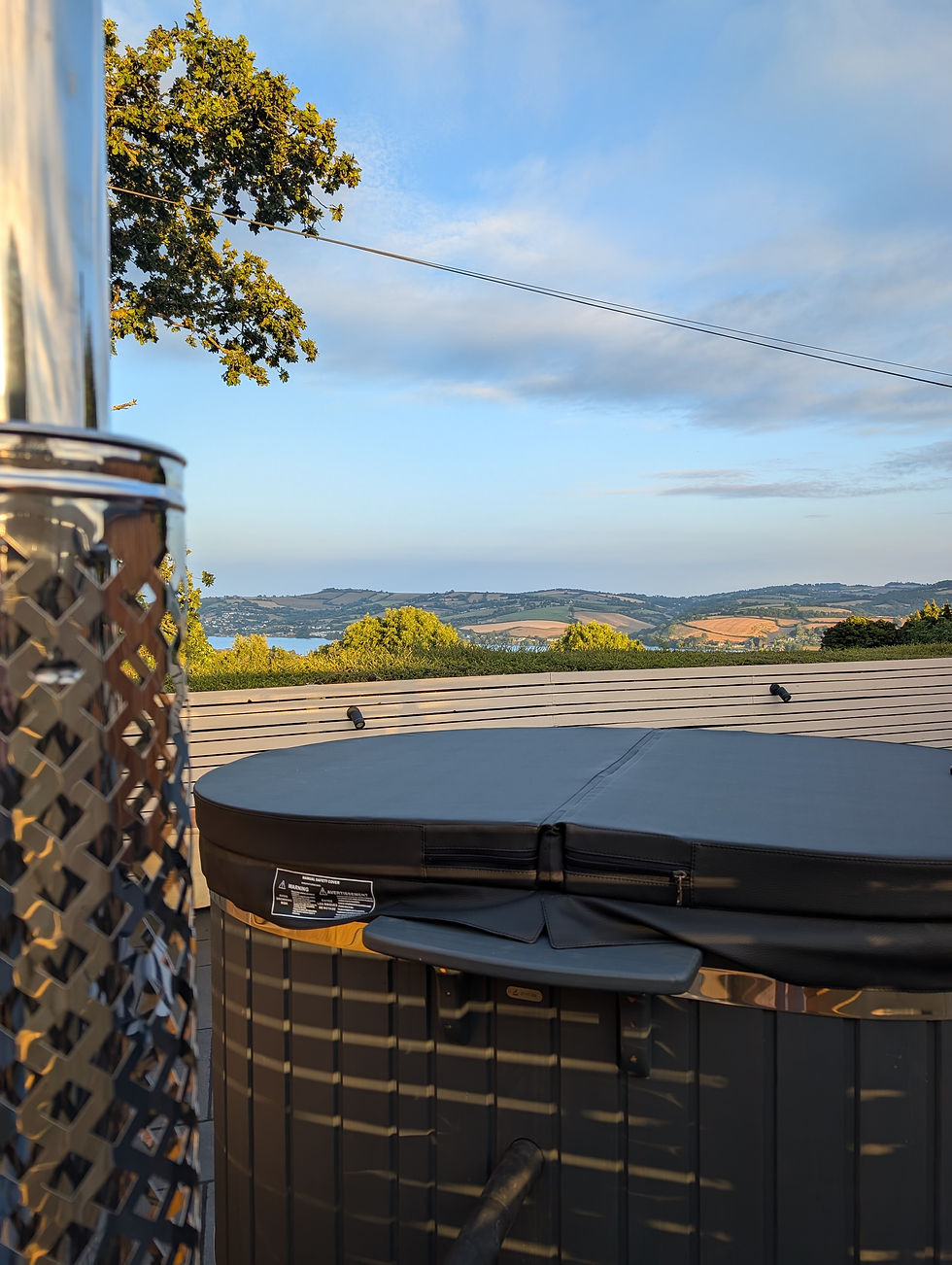 Evening hot tub view
