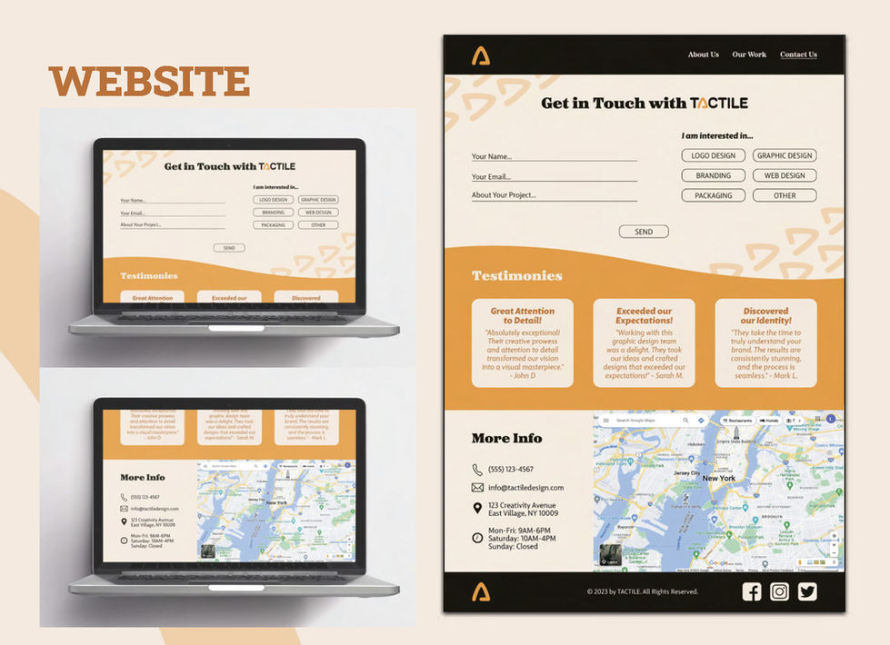 Tactile Designs. Website Design