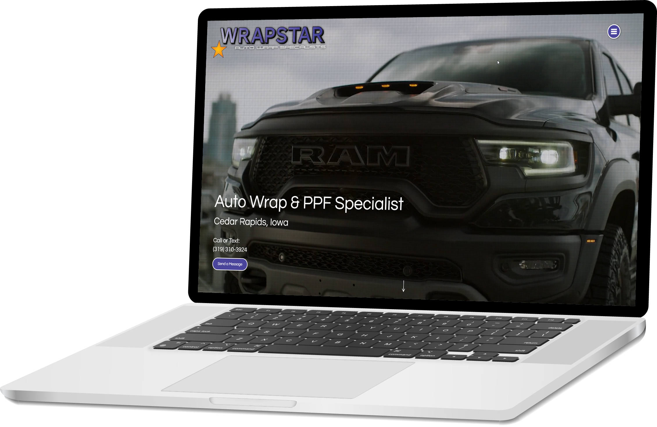 responsive website laptop view