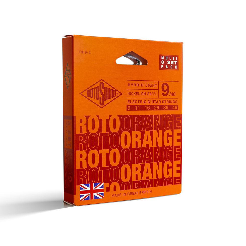 Rotosound 3 pack RH9 Orange 9-46 electric guitar strings - from McCrerie Guitars