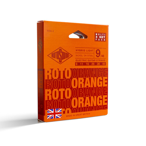 9 46 String Rotosound 3 pack RH9 Orange 9-46 electric guitar strings | McCrerie Guitars