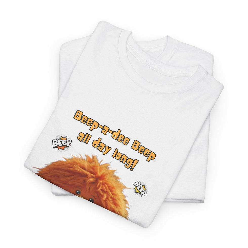 Thumbnail:  'Beep Beep Beep All Day Long' Adults Unisex Heavy Cotton Tee 