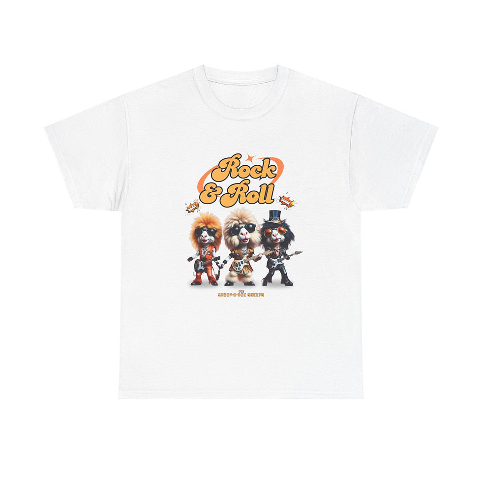 Thumbnail: Rock & Roll Sheep-a-dee Sheeps Adults Unisex Cotton Tee
