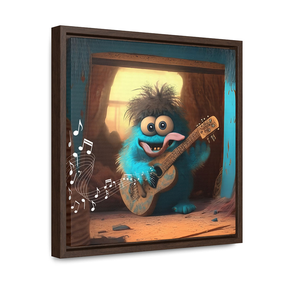Thumbnail: The Click-a-dee Clacks Guitar - Framed Canvas Print