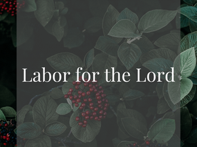 Labor for the Lord