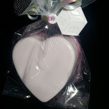 Plain pink heart soap favor
