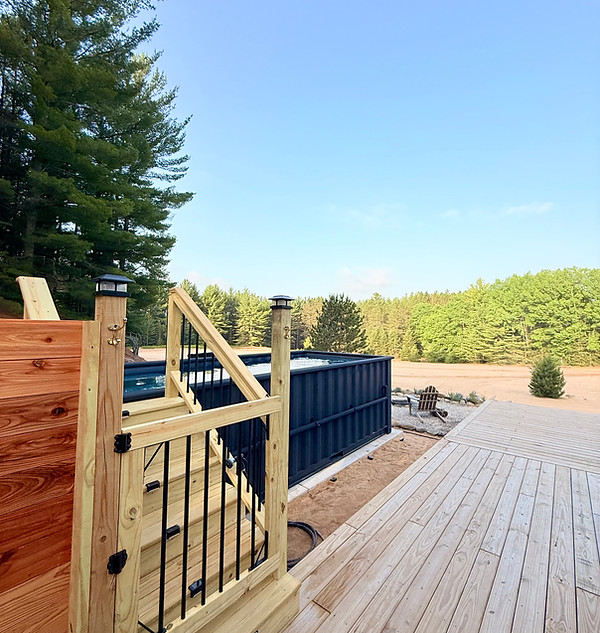 Private heated Modpool at Casita Amore, a romantic couples getaway near Traverse City, Michigan