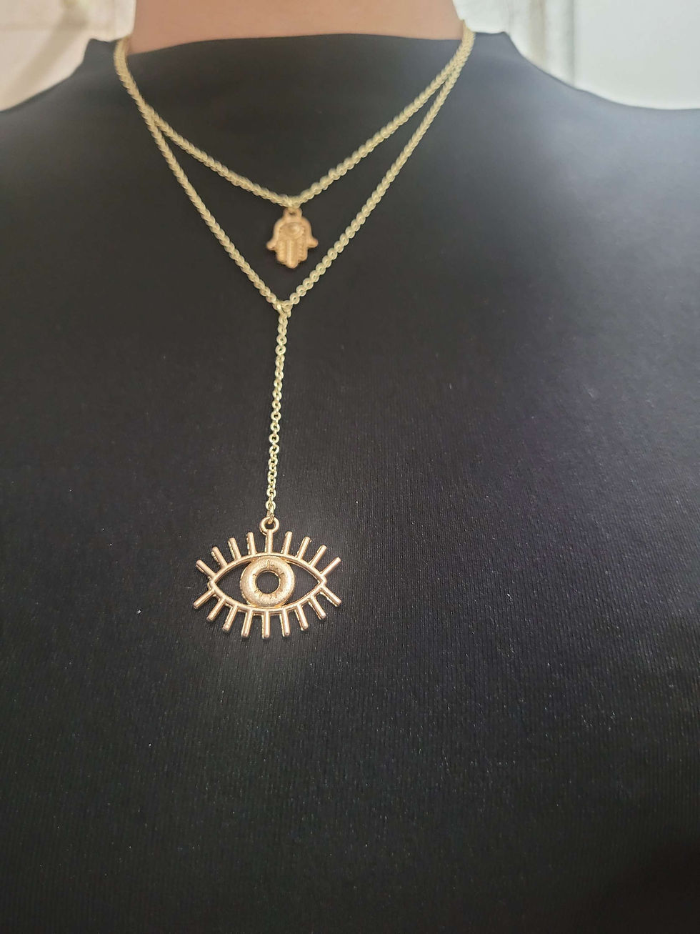 Thumbnail:  Hand & Eye Necklace Drop