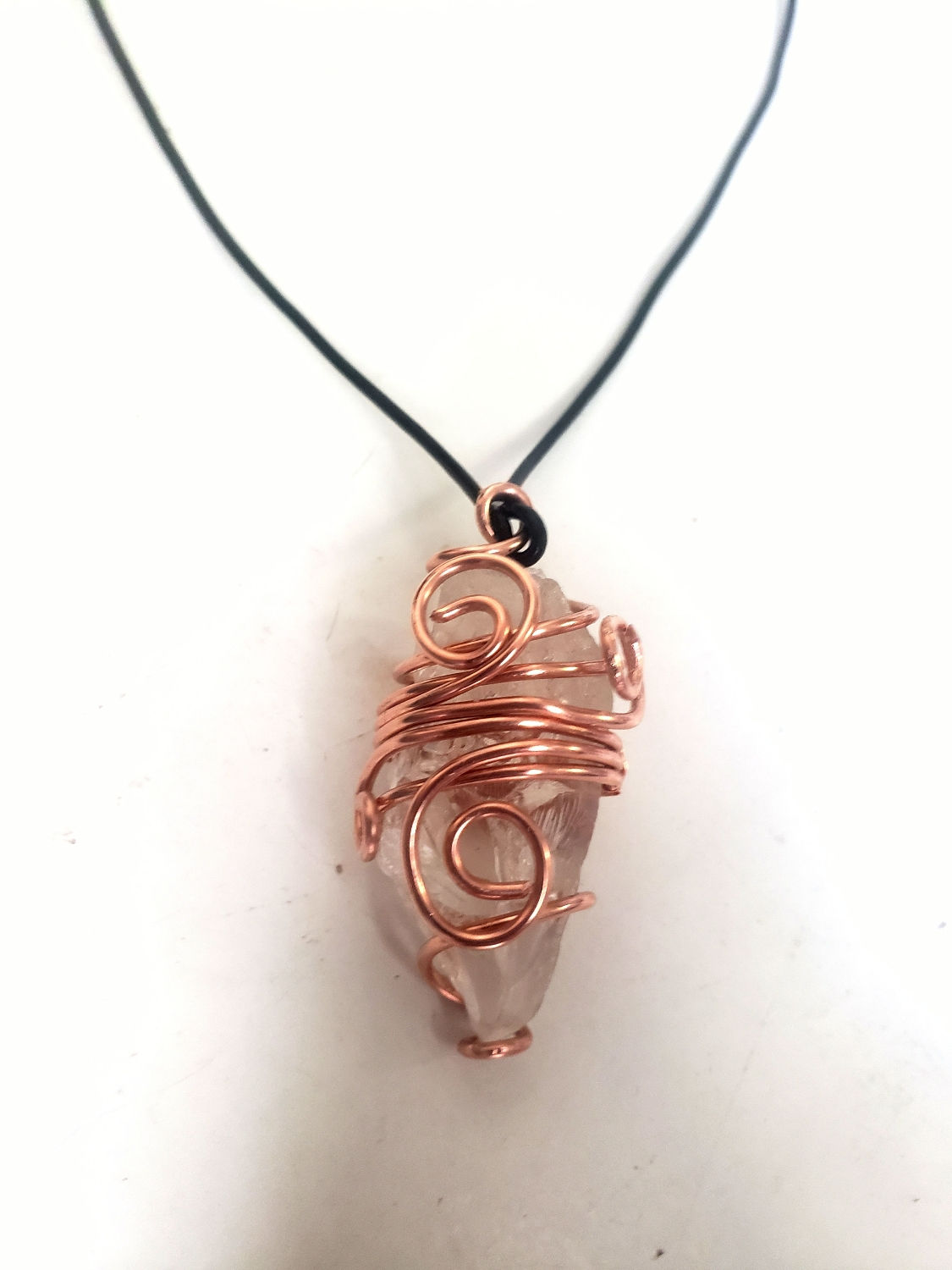 Clear Quartz Crystal on Leather String