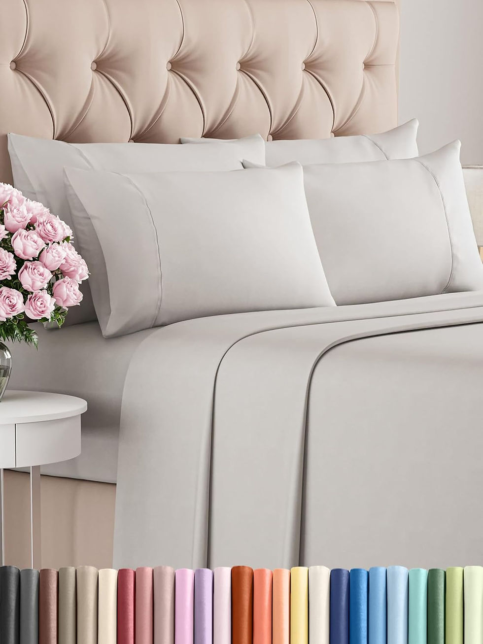 4-piece sheet set in 45 colors
