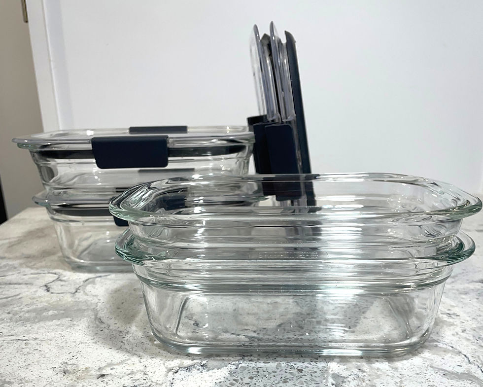 Glass storage containers in the joyfulhomeandlife.com blog post, Kitchen Essentials That Simplify Cooking, Organization, Storage, and Cleanup