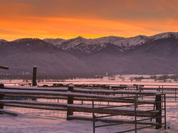 Sunset behind the Elkhorn Mountains