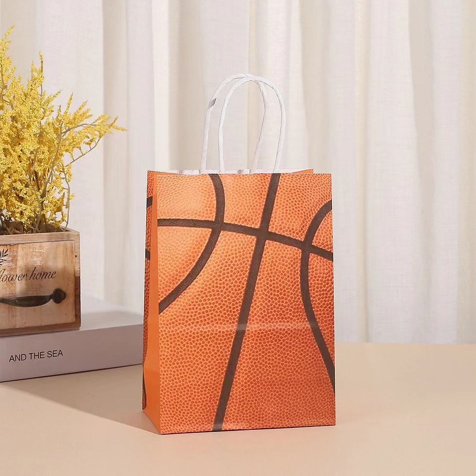 Thumbnail: Creative Basketball Series Kraft Paper Bag Sports Style Tote Bag Wholesale