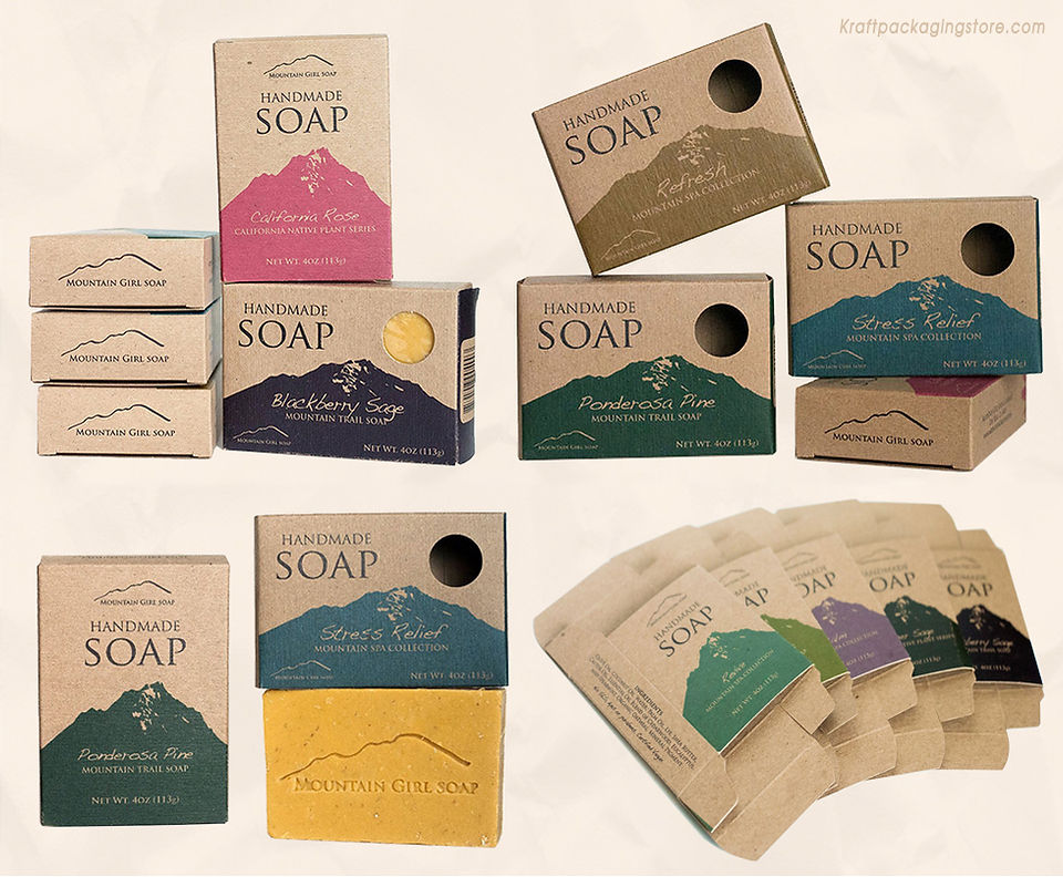 Kraft soap boxes with window for handmade soaps