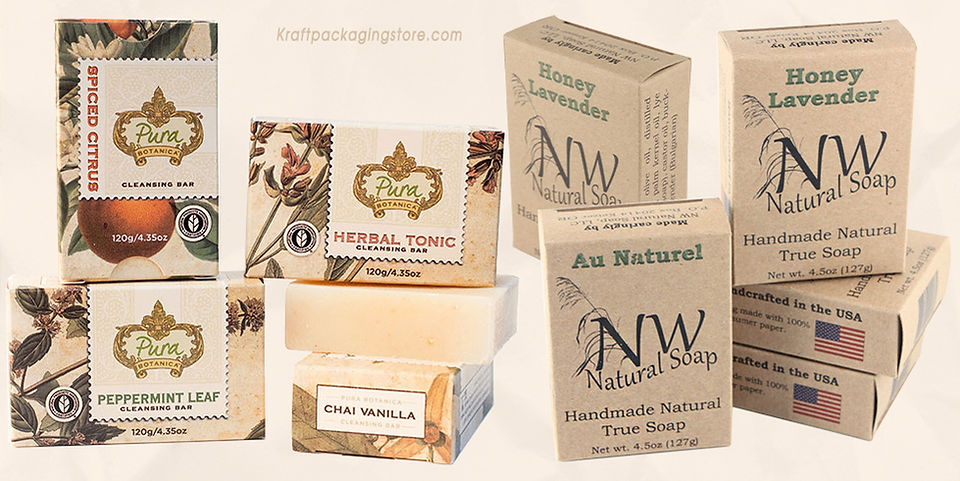 Custom kraft soap boxes wholesale logo printed