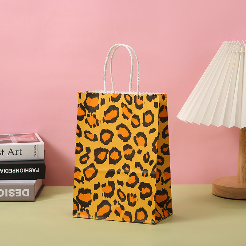 Thumbnail: Personalized Animal Print Kraft Paper Bag Children's Birthday Gift Packaging Bag