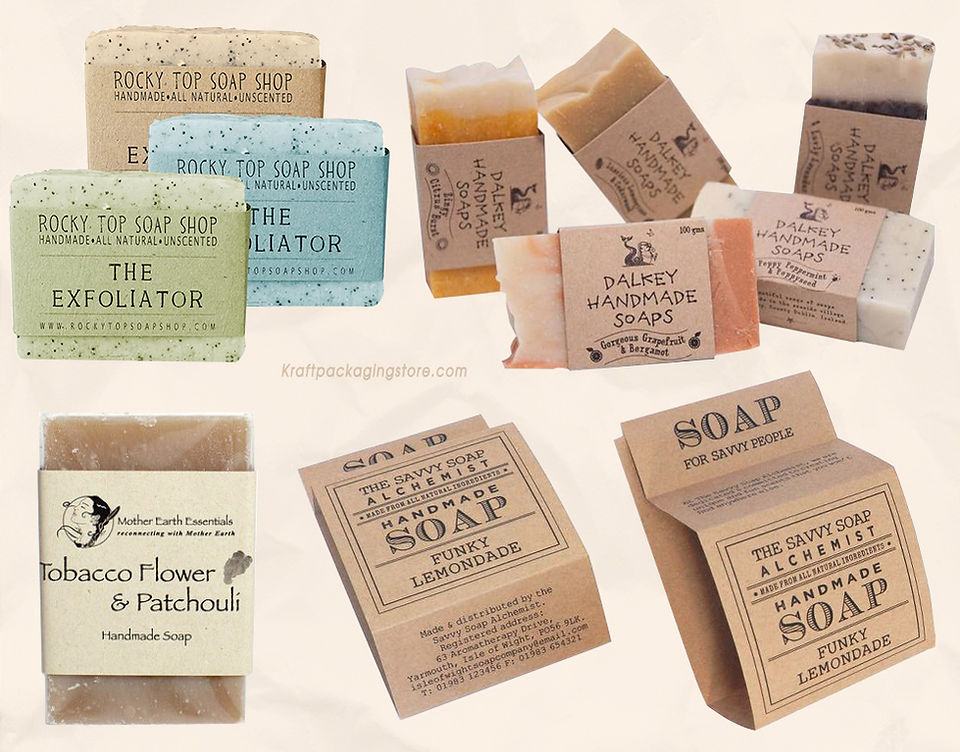 Custom kraft soap sleeve soap wraps paper packaging