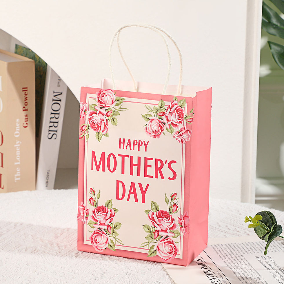 Thumbnail: White Kraft Paper Floral Printed Bag Creative Shopping Bags Vintage Gift Bag