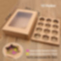 Thumbnail: Brown Kraft Muffin Cupcake Boxes with Insert and Clear Window