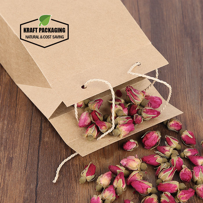 Thumbnail: Brown Kraft Paper Gift Boxes Tea Packaging with Rope Closure