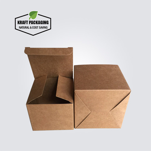 Small kraft paper folding gift box with tuck top and snaplock bottom
