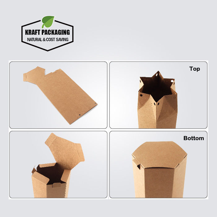 Thumbnail: Hexagon Brown Kraft Favor Gift Boxes Honey Tea Packaging Special Rope Closure
