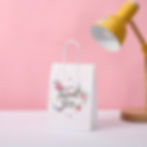 Thumbnail: Thank you Stamped Kraft Paper Clothing Store Tote Bag Cosmetics Gift Bags