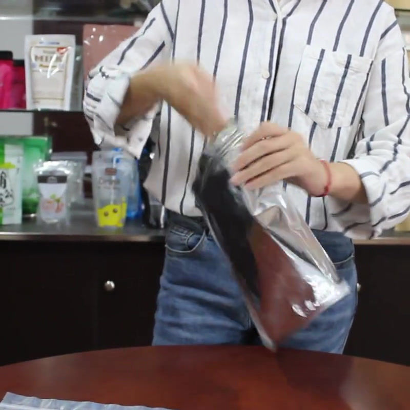 Thumbnail: Clear Front with Metalized Film Back -Flat Bottom Zipper Pouch Bag