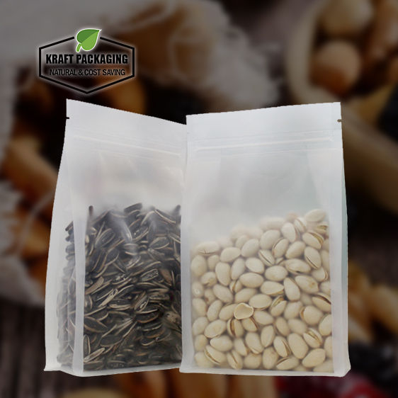 Thumbnail: Frosted Clear Gusset Style -Stand Up Zipper Pouch Bag