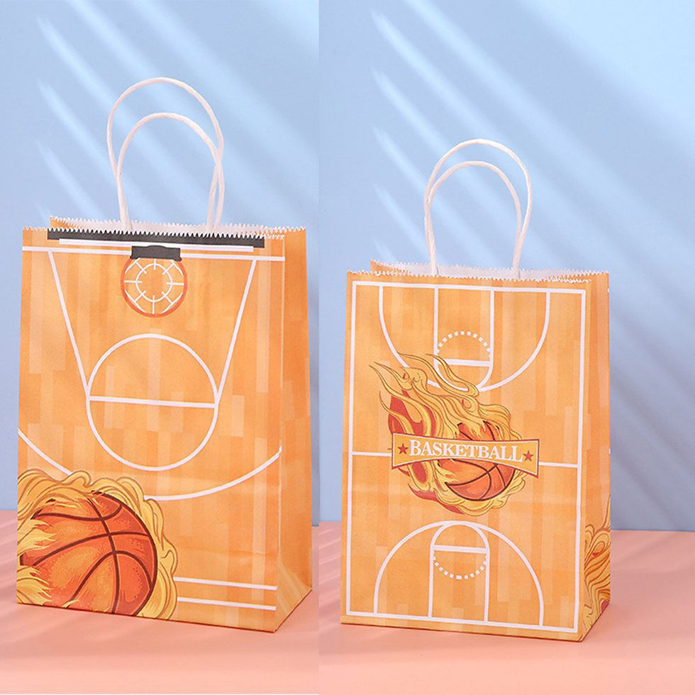Thumbnail: Creative Basketball Series Kraft Paper Bag Sports Style Tote Bag Wholesale