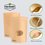 Thumbnail: Brown Kraft paper stand up zipper pouch with clear oval window