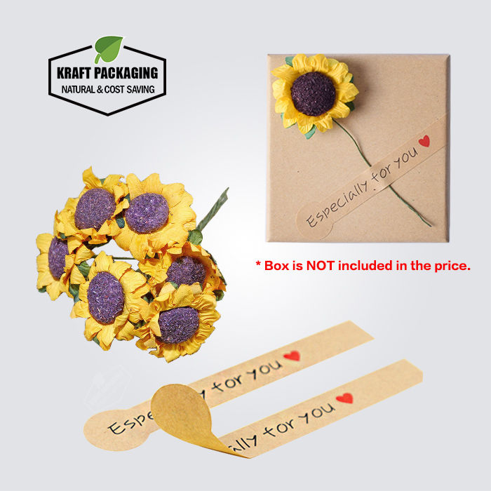 Thumbnail: Artificial Flower and Kraft Paper Sticker for Gift Boxes Decoration