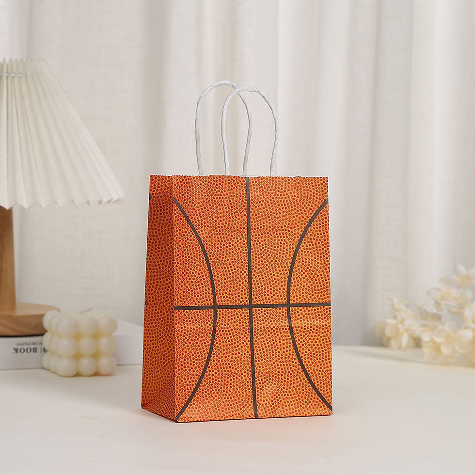 Thumbnail: Creative Basketball Series Kraft Paper Bag Sports Style Tote Bag Wholesale