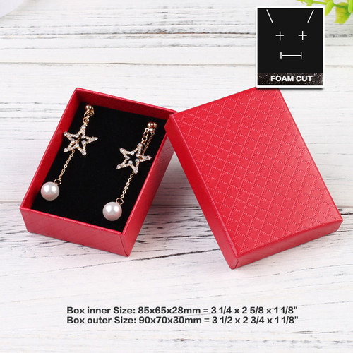 BENECREAT 24 Pack Kraft Square Cardboard Jewelry Boxes Ring Box Velvet Cushion For Jewelry Set 2 24 X 2 24 X 1 46 Inches 11019