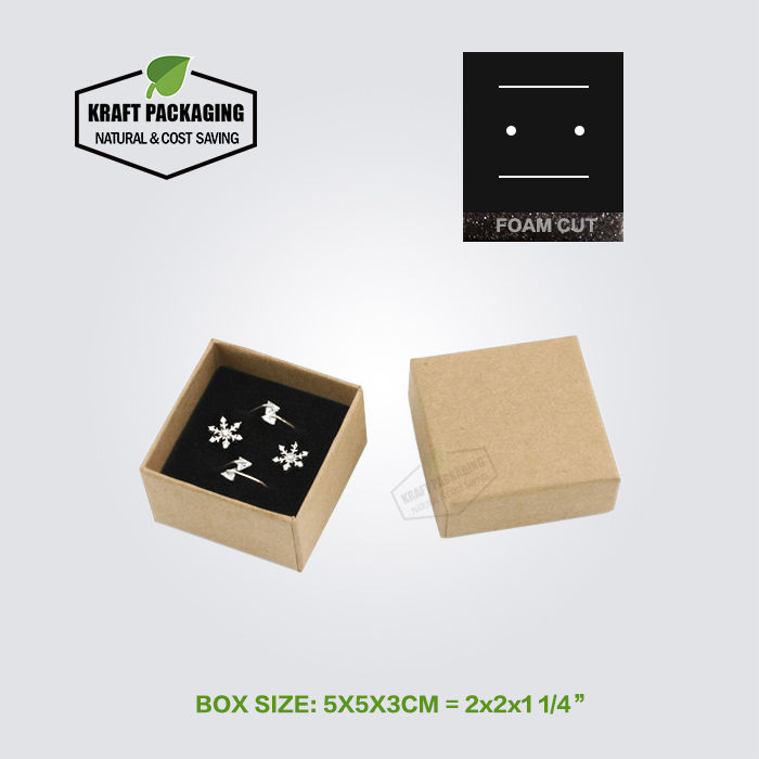 Thumbnail: BROWN Kraft Jewelry Gift Boxes With Black Foam Insert Wholesale