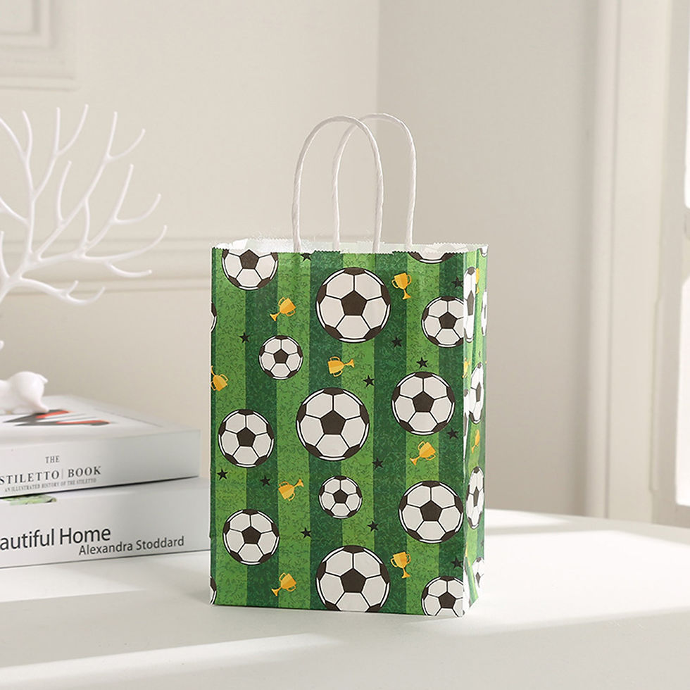 Thumbnail: Soccer Football Series Printed Paper Bag Sports Style Kraft Handle Bag Wholesale