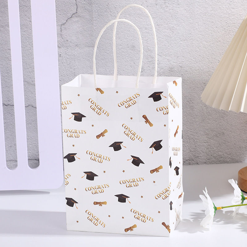 Thumbnail: Cartoon Theme Graduation Season Kraft Paper Bag Premium Wrapping Paper Bags
