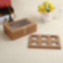 Thumbnail: Brown Kraft Muffin Cupcake Boxes with Insert and Clear Window