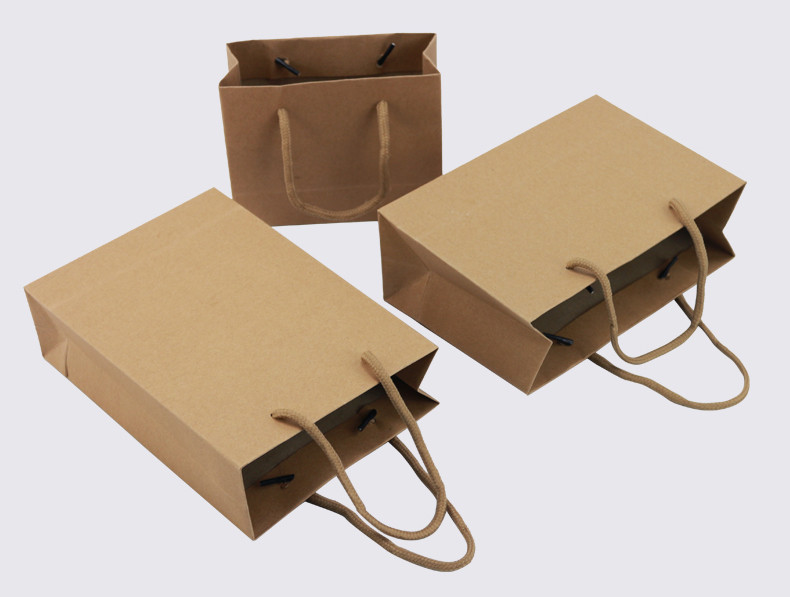 Rope handle brown paper gift bags