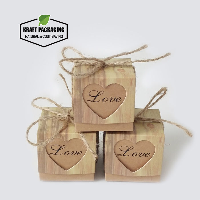 Small Brown Kraft Wedding Favor Gift Boxes Wholesale