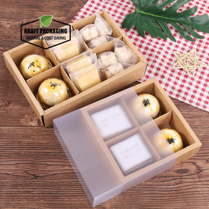 Thumbnail: Frosted PVC sleeve sliding paper drawer boxes with divider insert