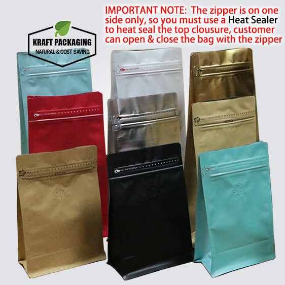 Thumbnail: Heat Seal Side Gusset Colorful Coffee Bags with One Way Valve and Zipper
