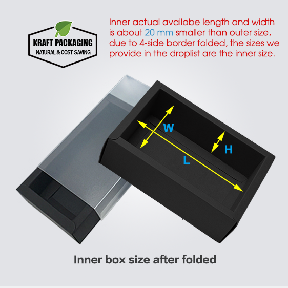 Thumbnail: Black Kraft Paper Slide Drawer Box Packaging in Frosted PVC Sleeve