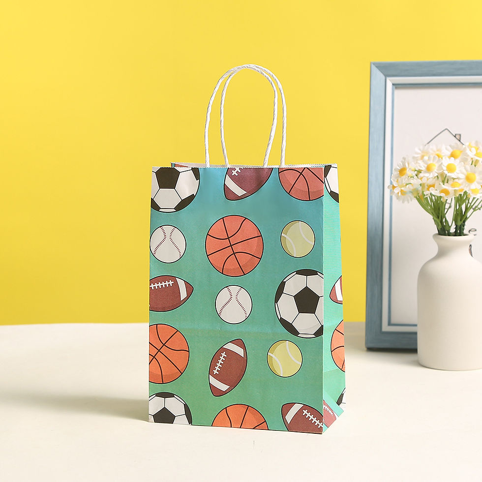 Thumbnail: Creative Baseball Series Kraft Paper Handle Bag Sports Style Tote Bag Wholesale