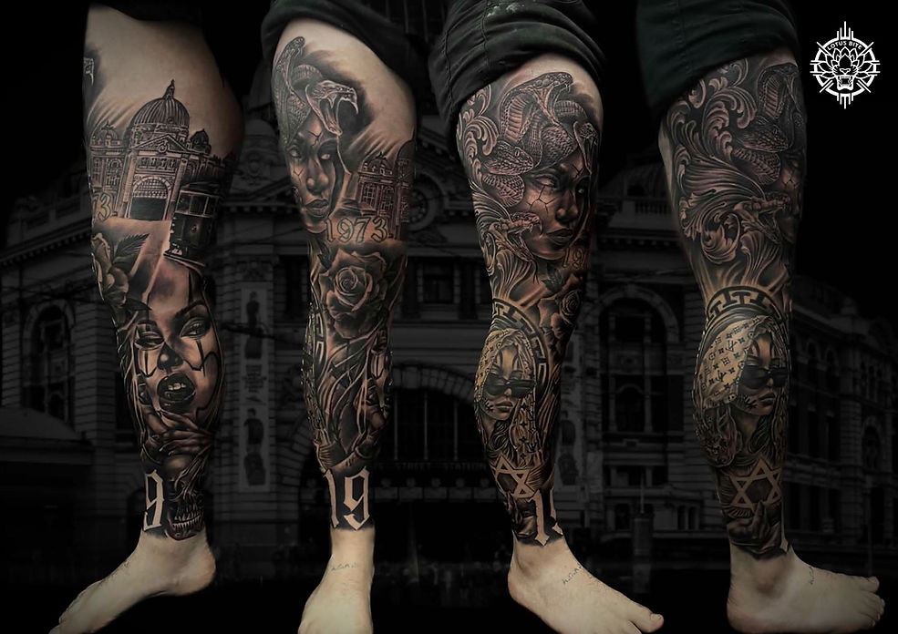 full leg tattoo